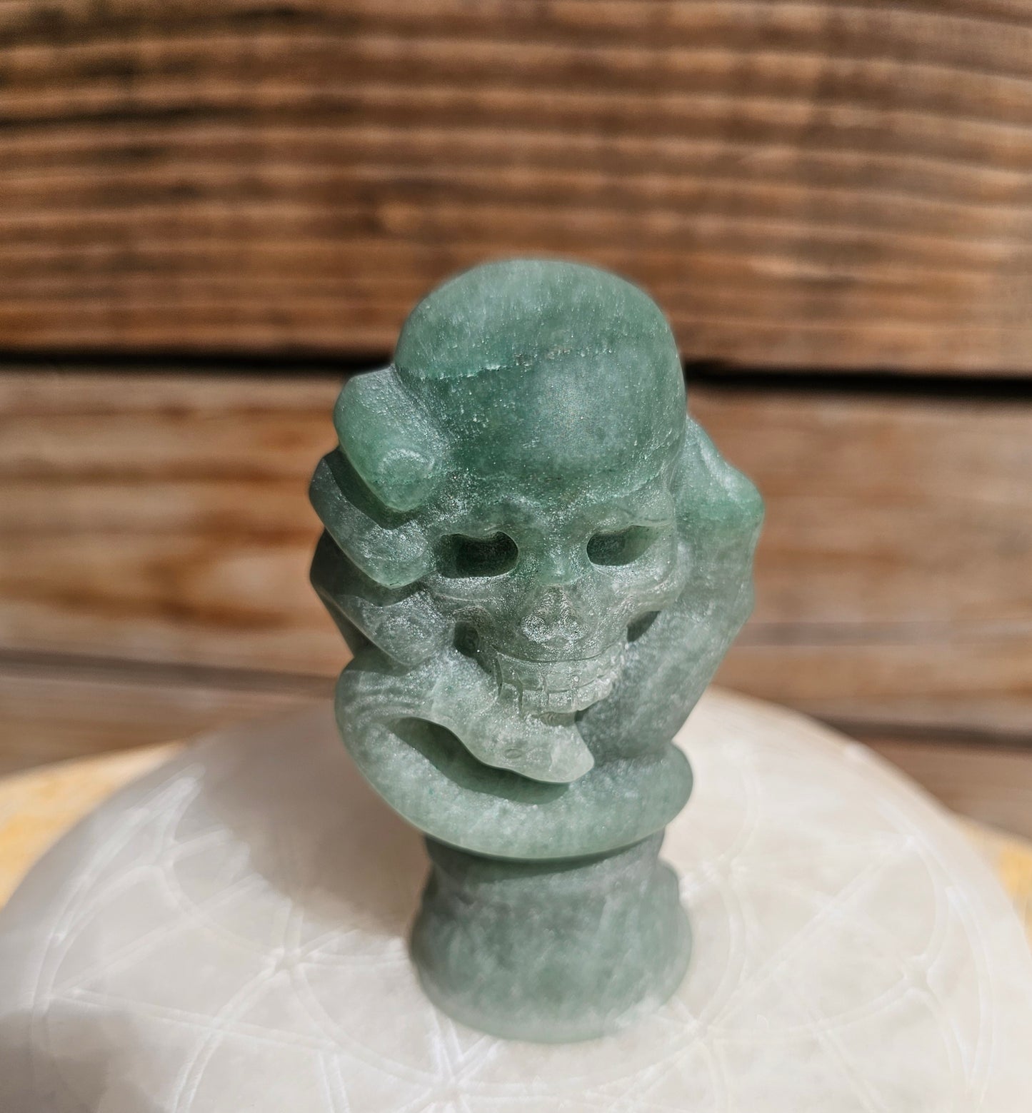 Green Aventurine Skull Hand
