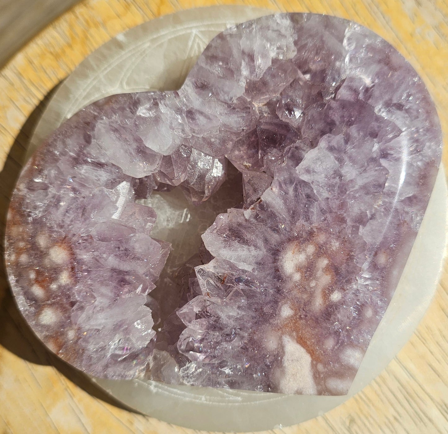 Amethyst Flower Agate Heart #5