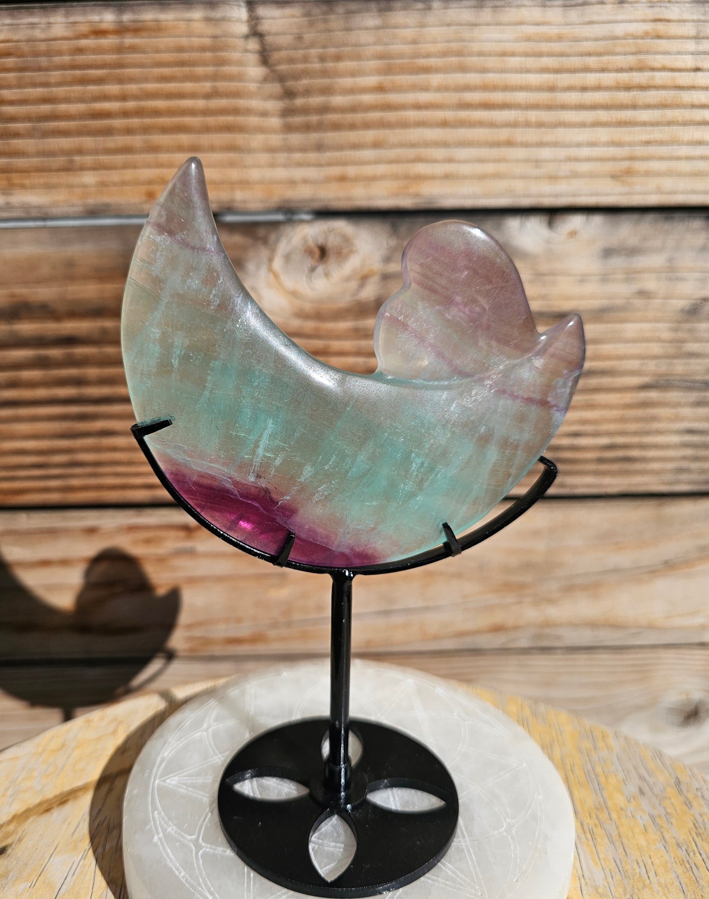 Watermelon Fluorite Moon