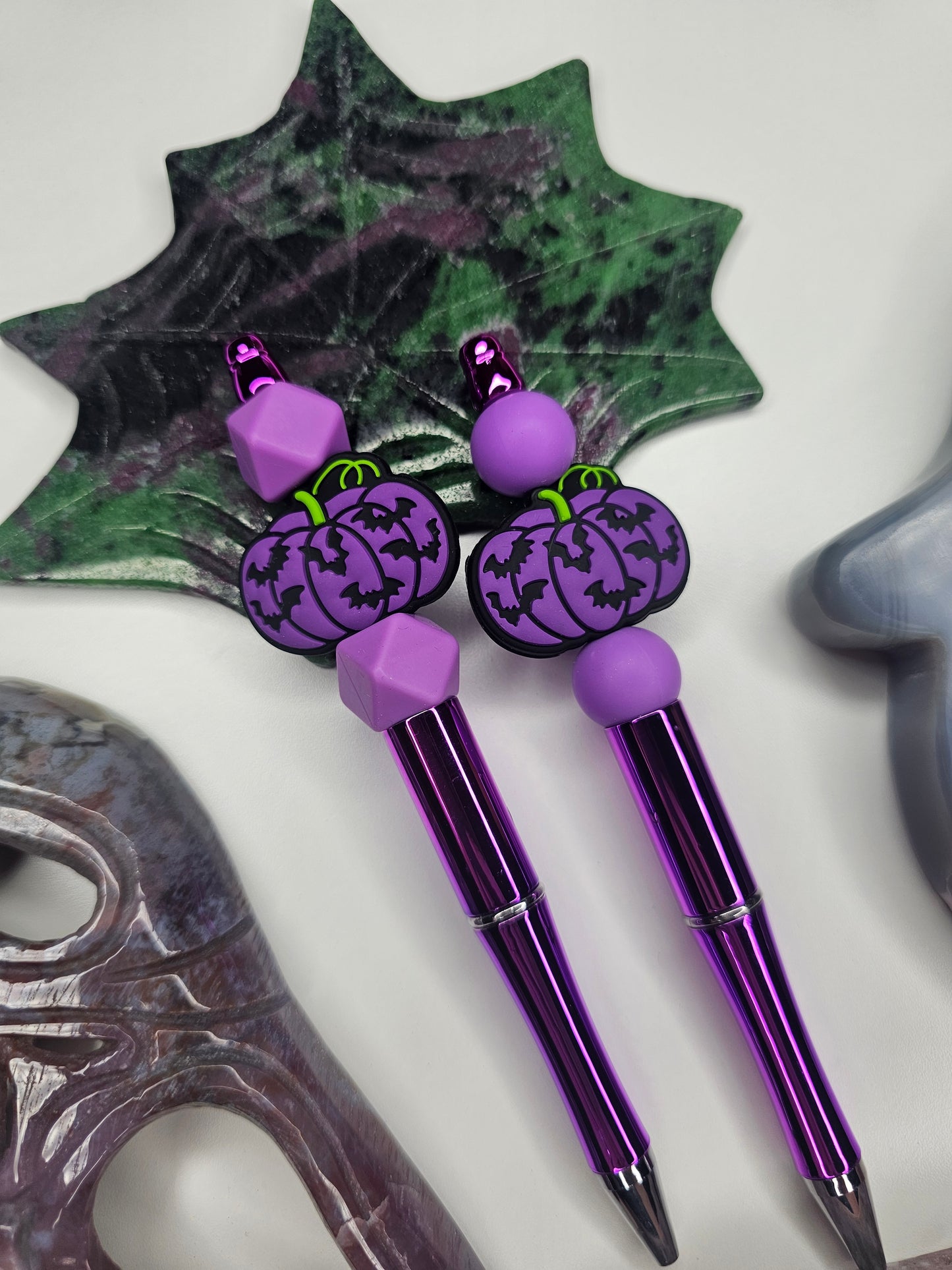 Midnight Pumpkin Beaded Pen