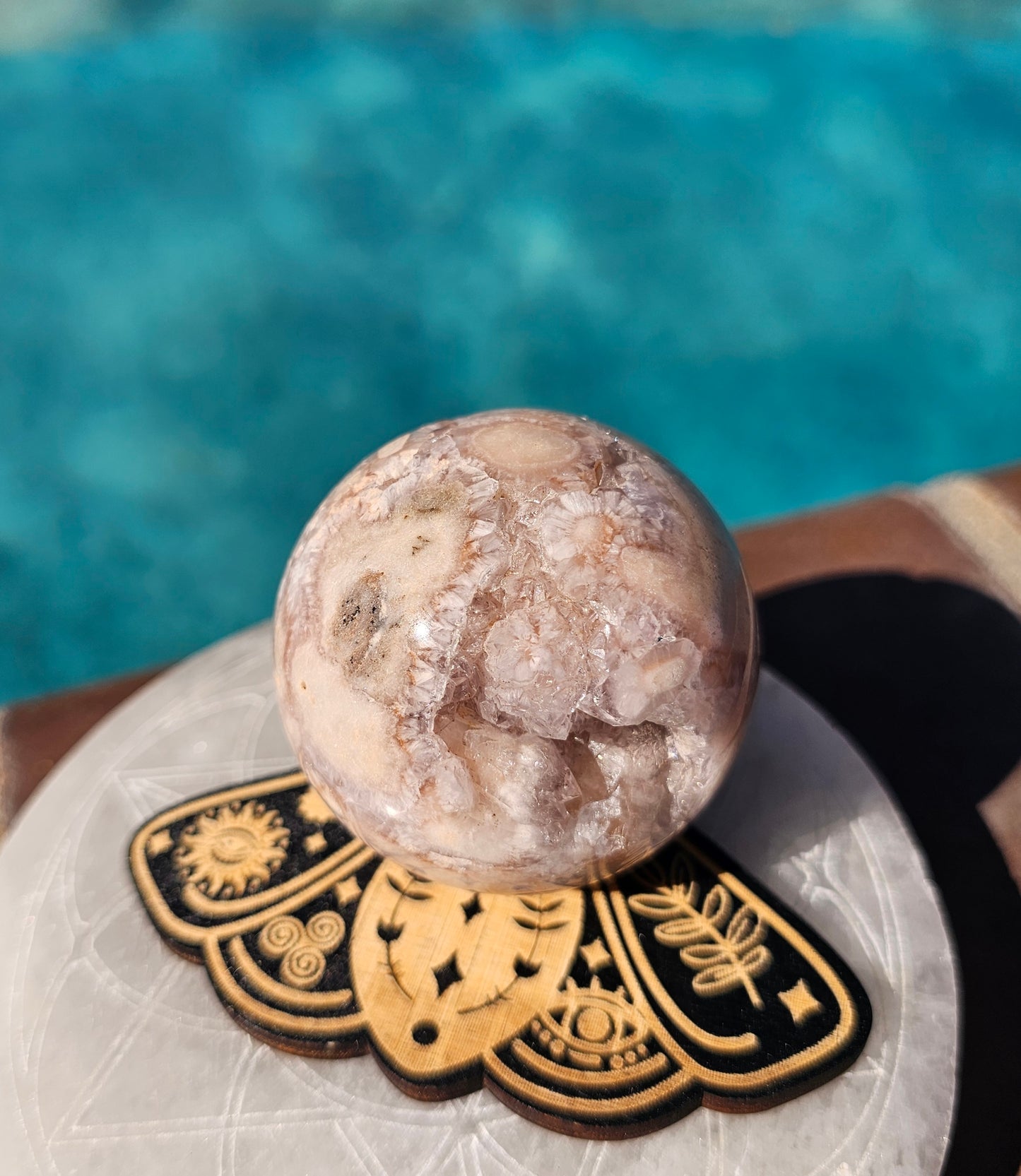 Pink Amethyst-Flower Agate Sphere