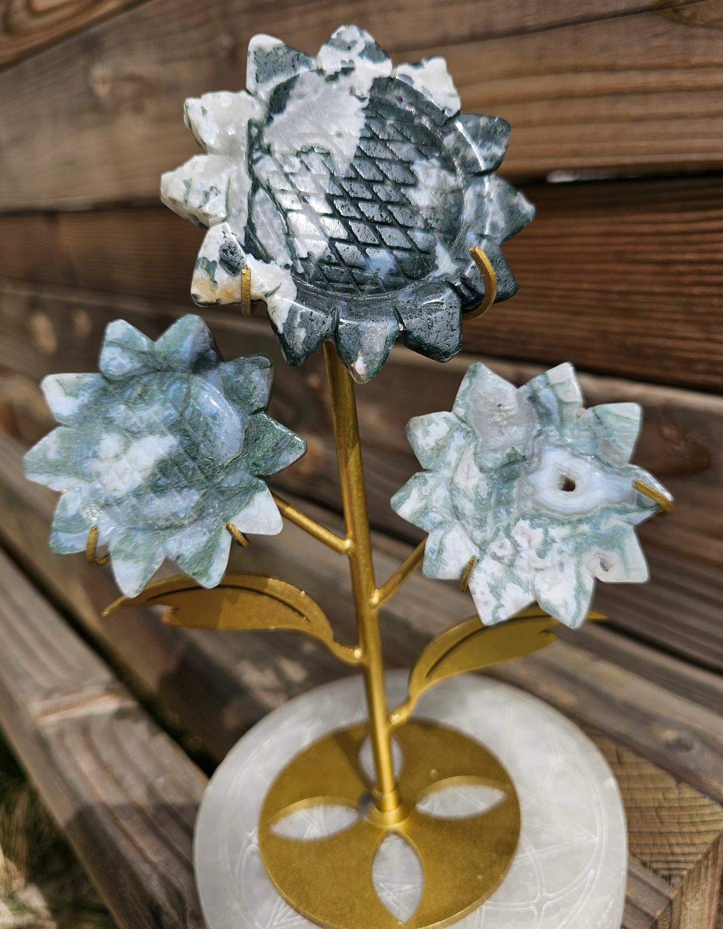 Moss Agate Sunflower's