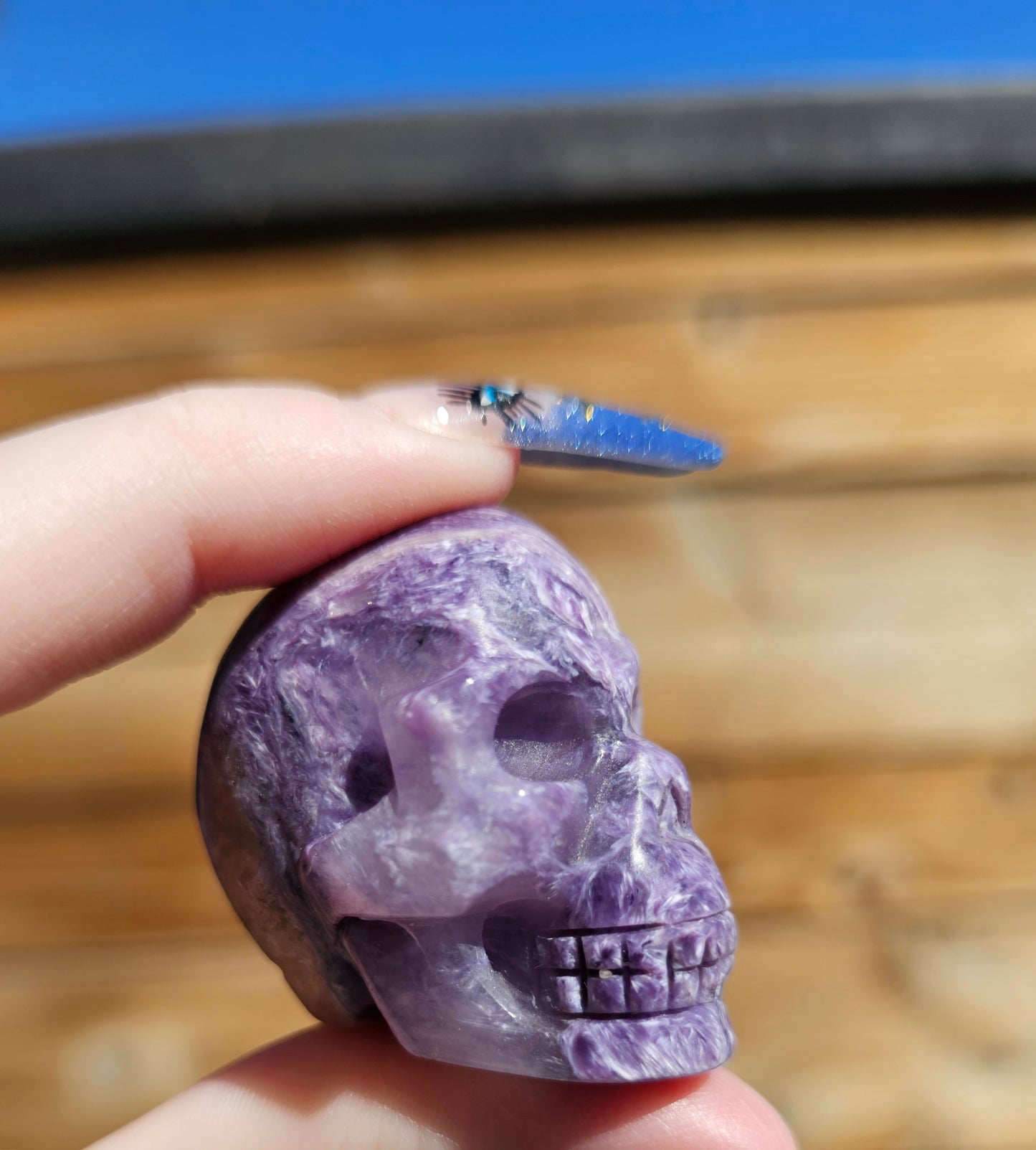 Charoite Skull