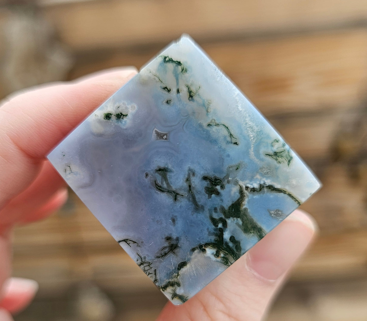 Moss Agate Cube *D