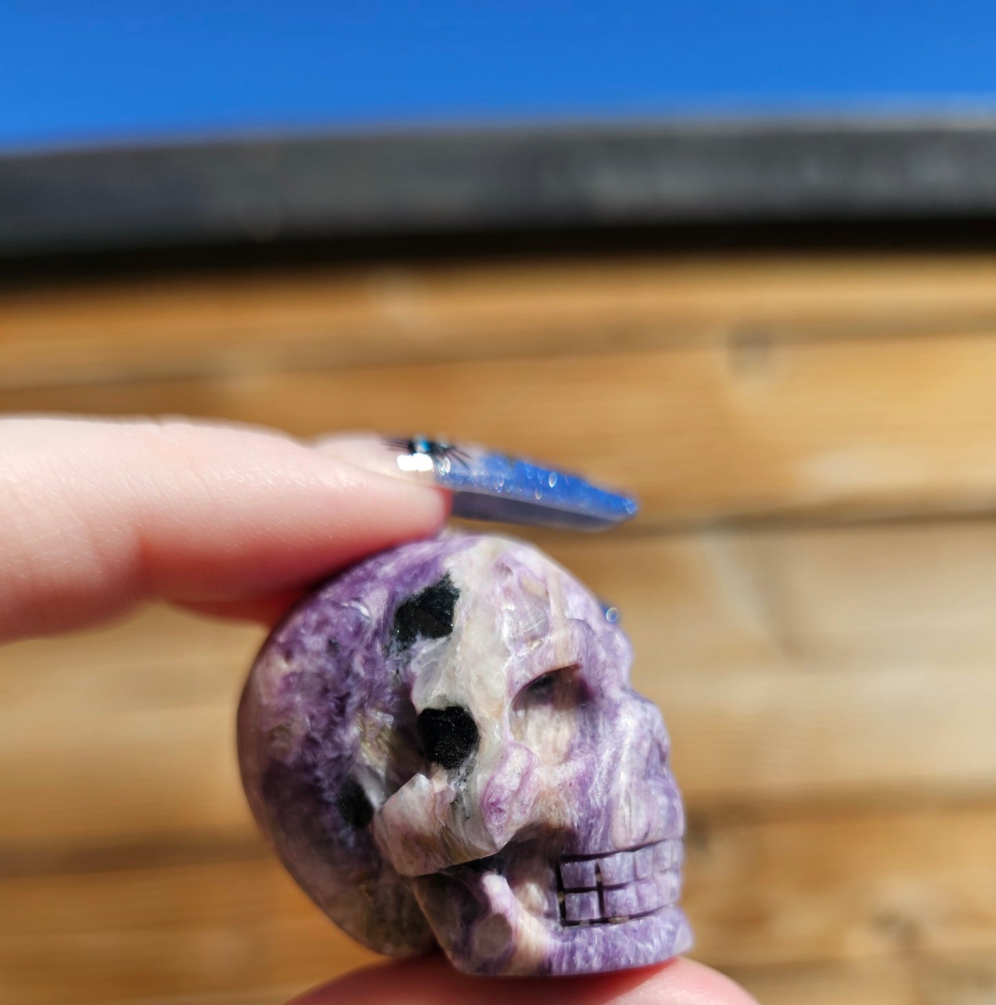 Charoite Skull