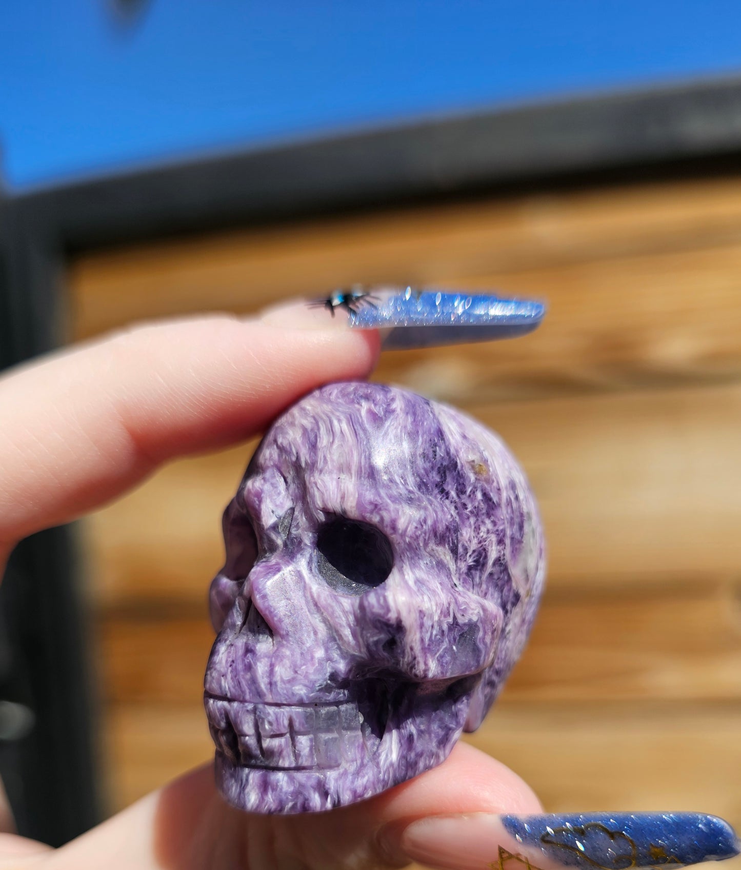 Charoite Skull